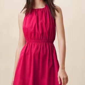 Bubble Hem Taffeta Midi Dress